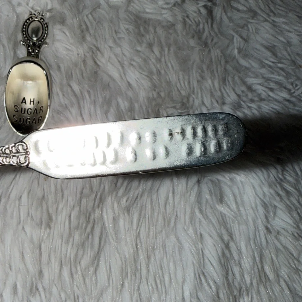 Mudpie Silver spreaders servers set Lot of 2 Pita Hummus Sugar scoop mud pie